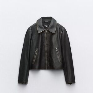 Zara real leather jacket M (NWT)